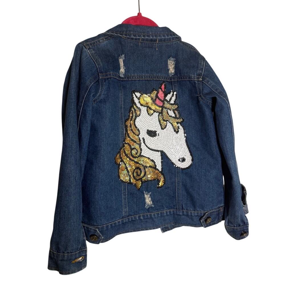 Lola & The Boys Sequin Uniform Denim Jacket Girl's Sz. 6